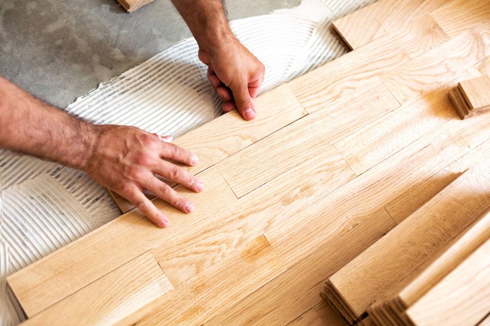 Pose de parquet près de Troarn